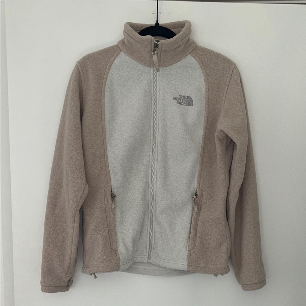 The North Face fleece zip up jacket Beige and Cream Fleece